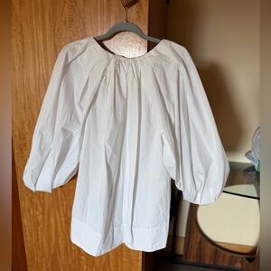 COS White Puff Sleeve Peasant Blouse
